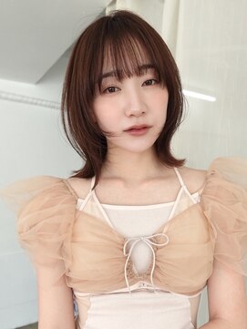 スミス 上野(smith) レイヤーカットハッシュカット顔まわりミディアムロング