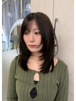 ネモネ バイ ミリー 梅田茶屋町(nemone by milly)&nbsp;韓国風ミディアムレイヤー×透けバング