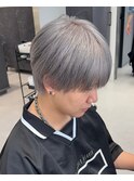 ホワイトシルバーアッシュラウンドマッシュ