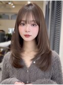 美髪レイヤーカット/顔まわりレイヤー/くびれロングレイヤー