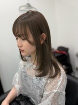 ピリオド 松阪(Period.)&nbsp;セミロングマロンベージュレイヤーカット　髪質改善Period.松阪