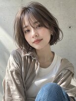 ノア(NOA) 【NOA】小顔レイヤーボブ 顔まわりレイヤー 透明感ブラウン
