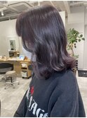 外ハネくびれミディアム×韓国風ラベンダーバイオレット