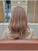 透明感ベージュピンクの波ウェーブ☆