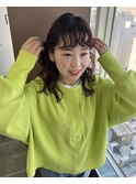 パーマ×ボルドーカラー