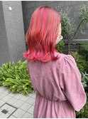 ピンクベージュ×ハイライトカラー
