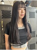 顔周りレイヤー大人可愛い透明感立体感グレージュエアストレート