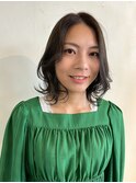 大人美人アッシュオリーブショコラアッシュ韓国風巻きモテ髪