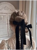 リボンヘアアレンジ