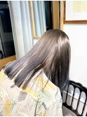 オリーブベージュ×ブルーグラデーションワンカラーヘーゼル