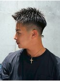 MEN'S/束感ベリーショート×フェード/短髪/ビジネスパーソン向け