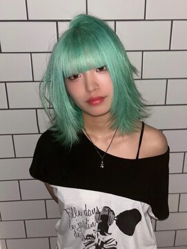 ベレーザ 渋谷(BELEZA) 15868ブリーチ＆ダブルカラー渋谷エンドカラーラウンドバング