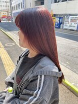 ヘアーサロン グラブ(hair Salon grab)&nbsp;オレンジレッドカラー×ロングストレート