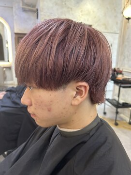 リリー 鷺沼店(RILLY) 〈キシタクヘアー〉メンズカット×ピンクベージュ・ピンクグレー