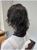 山本/ウルフパーマウルフカットレイヤーカットブリーチなし前髪