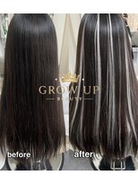 グロウアップビューティー(GLOW UP BEAUTY) 最高級人毛100%シールエクステ40枚/ハイライト