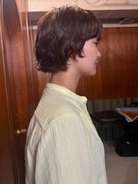 テント(tent.)&nbsp;ニュアンスボブパーマレイヤーカットオリーブベージュブラウン
