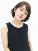 ナチュラルワンカールボブ×ダークアッシュ
