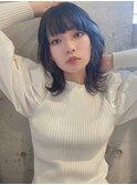 外ハネエアリーウルフヘア×透明感グレージュ×インナーカラー