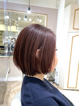 ネオリーブ チロル 横浜西口店(Neolive CiroL.) 大人可愛い　ショートボブ　ピンクブラウンカラー