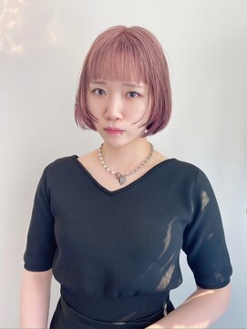 ギグスダブル 栄店(gigs double) レイヤーミニボブ/ペールピンク