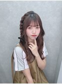 エクステ　エクステアレンジ　暗色　黒髪　人毛エクステ
