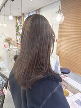 トリニティ 本厚木(trinity) 極細ハイライトアッシュブラウンうるツヤロング本厚木