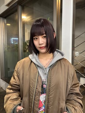 レコ 渋谷(LECO) ココアブラウンのボブウルフ