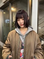 レコ 渋谷(LECO) ココアブラウンのボブウルフ