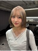 ホワイトグレージュ/デジタルパーマ/チェリーブラウン/名古屋