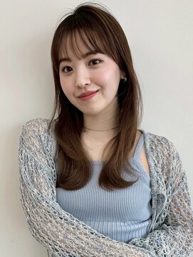 アース 甲府昭和店(EARTH) ナチュラルベージュ_ヨシンモリ_顔周りレイヤー_レイヤーカット