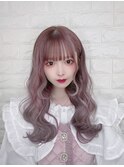 くすみラベンダー×プルエクステ