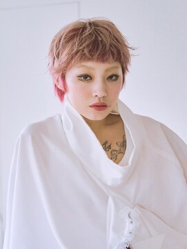 アルバム 銀座(ALBUM GINZA) ショートウルフカット前髪カットハイトーン_F21322
