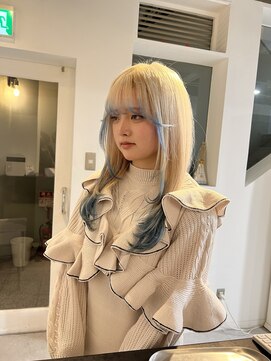 カラ ヘアーサロン(Kala Hair Salon) ブロンド×ペールブルー