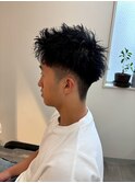 千葉駅MEN’S/波巻きツイストスパイラル/刈り上げセンターパート