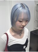 クールショート前髪イメチェンピンクベージュアンブレラカラー