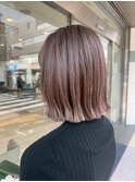 切りっぱなしボブ　ショートボブ　髪質改善　縮毛矯正
