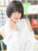 黒髪ナチュラルで!小顔前下がりボブa戸田公園10代20代30代