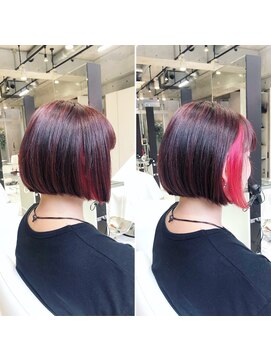 レンジシ オモテサンドウ(RENJISHI omotesando) インナーカラーのお洒落コンパクトボブ!<本橋寛道>