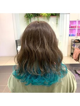 ネオヘアー 曳舟店(NEO Hair) インナーブルーハワイカラー