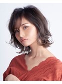 ２０代３０代４０代大人かわいい小顔ひし形外ハネミディアム