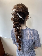 編みおろし お呼ばれヘアセット