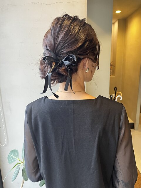 結婚式参列ヘアセットヘアアレンジ名古屋ヘアセット/中西