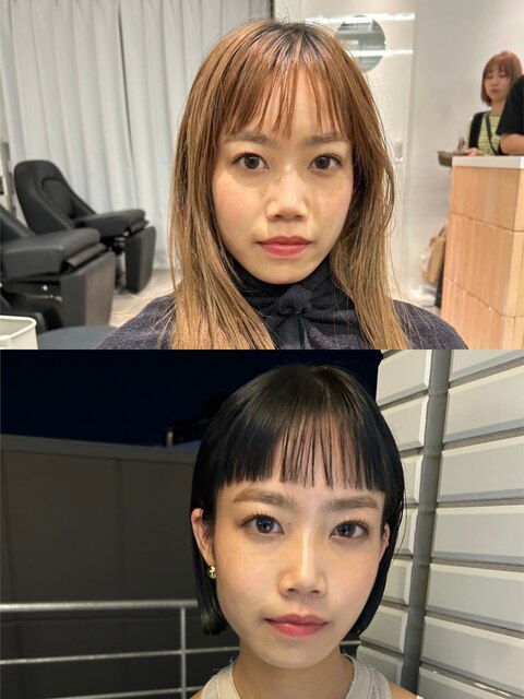 tas似合わせカット before&after 【オン眉大人ボブ】