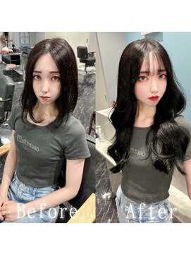 あるじゃんすー 千葉店 コリアンブラック#シールエクステ#カール#シアカラー#韓国#千葉