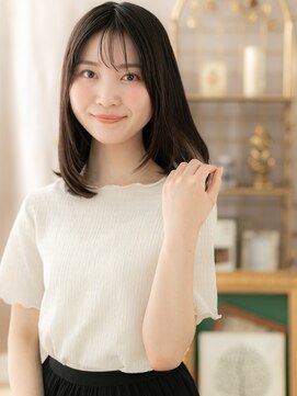 カバーヘア イヴ 戸頭店(COVER HAIR EVE) 内巻きレイヤーカット黒髪ナチュラルミディa戸頭20代30代40代