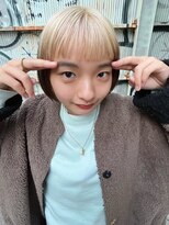 トゥコ(tuco)&nbsp;ボブ　ブロンド　ミルクティーベージュ　ブリーチデザインカラー