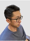 ビジネスマン向け七三アイロンパーマジェルセットスタイル