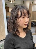 ミディアム/外国人風パーマ/くせ毛パーマ