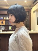 丸みシルエットが可愛いナチュラルマッシュボブ